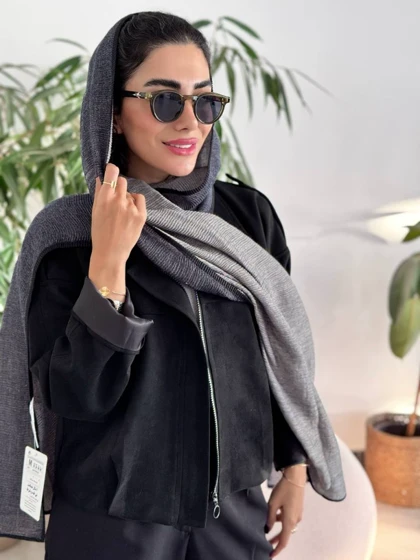 شال پلیسه نوار دار دو رو جدید