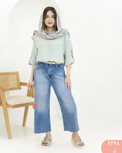 شلوار جین کراپ بگ 9468