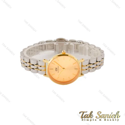 ساعت دنیل ولینگتون زنانه دورنگ طلایی صفحه طلایی DW-5454-L