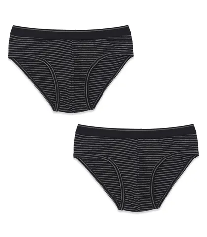 شورت اسلیپ نخی کش پهن طرح راه راه نیکوتن پوش کد 3547 خاکستری مشکی - بسته 2 عددی