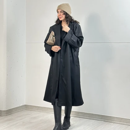 بارانی بلند زنانه هاله 2217 اچ اند اچ