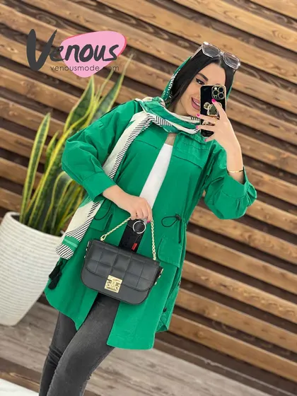 مانتو لینن ژیله دار سه دکمه