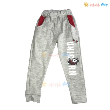 هودی شلوار دخترانه طرح یونی کرن قرمز