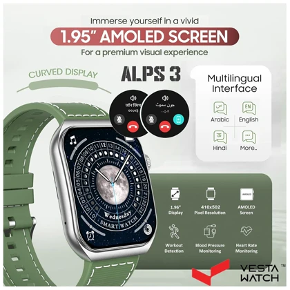 ساعت مچی هوشمند سوئیس میلیتاری SWISS MILITARY مدل SM-WAT-ALPS3-SLF-GRNSST