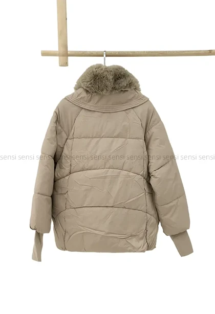 کاپشن وارداتی آستر دار یقه پوست کد1004850