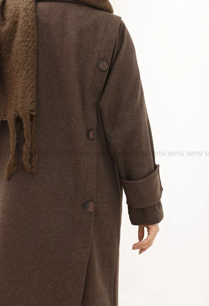 پالتو فوتر پشت دکمه آستر دار کد1005030