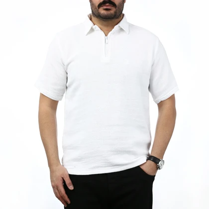 پولوشرت نیم زیپ حصیری مردانه مدل 6511646