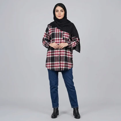 شکت زنانه چهارخونه پاییزی کد 132