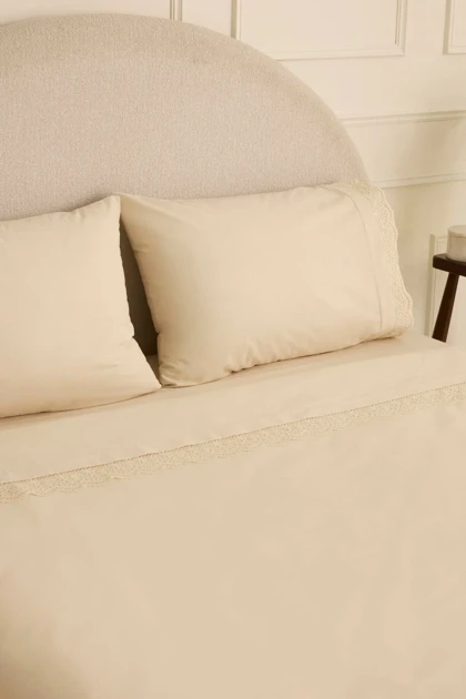 سرویس روتختی دو نفره Karaca Home مدل Velisse پنبه‌ای - بژ