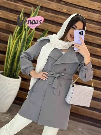 مانتو چهار دکمه کمردار