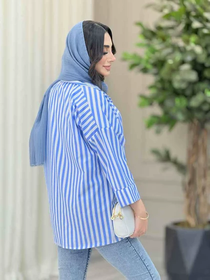 مانتو راه راه برش‌دار صبا