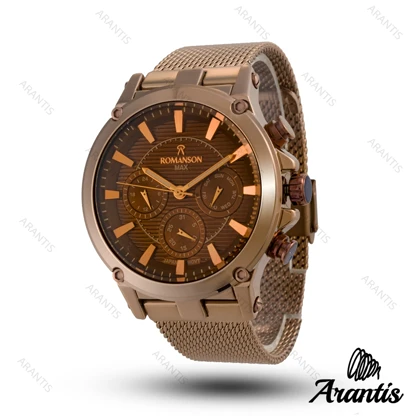 ساعت رومانسون مکس سه موتوره مردانه فول قهوه ای m-10054