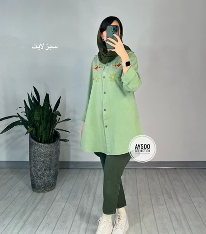 مانتو گلدوزی شقایق(ایراد دار)