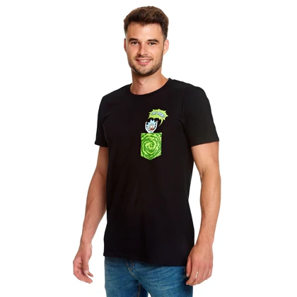 تیشرت طرح ریک و مورتی | Tiny Pocket Rick T-Shirt black کد 252862