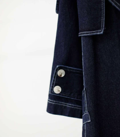 بارانی بلند جین Pinki 1289 تک‌رنگ