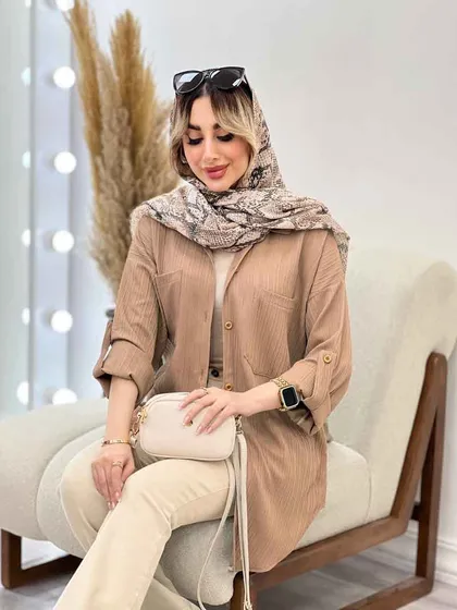 شومیز کراش آستین بند دار