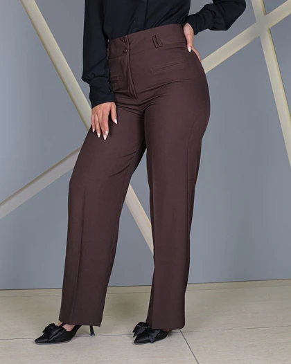 شلوار کرپ بزیاق قهوه ای زنانه Crepe Bziak Brown کد 70600