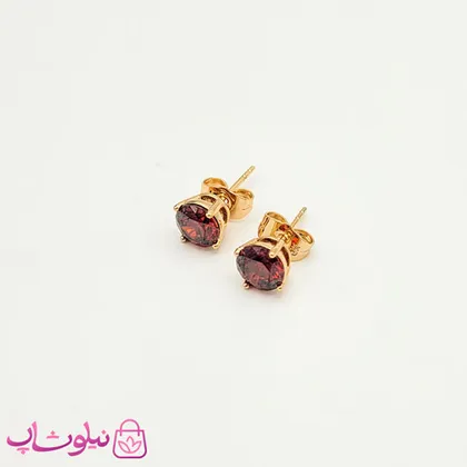 گوشواره میخی ژوپینگ نگین قرمز
