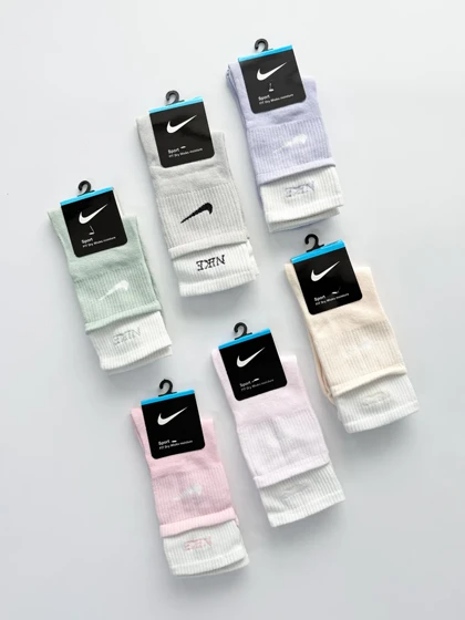 جوراب ساق‌دار زنانه نخ پنبه دو کش نایکی Nike