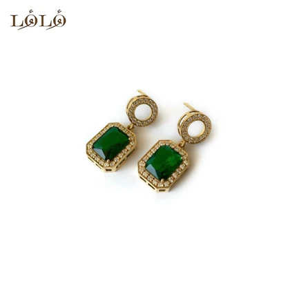 گوشواره باگت سبز نقره