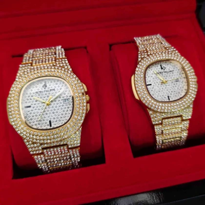 ساعت مچی ست پتک فیلیپ Patek Philippe 6005 فول نگین تاریخ دار