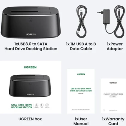 داک هارد 2.5 اینچ و 3.5 اینچ 2 سینی USB 3.0 یوگرین ugreen CM198 50857
