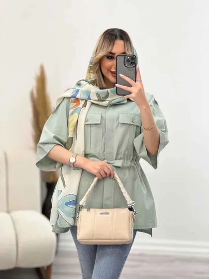 مانتو لینن سرشانه پاگن