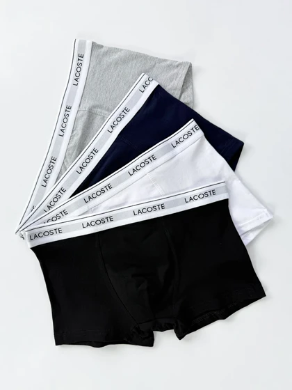 شورت پادار مردانه نخ پنبه لاگوست Lacoste