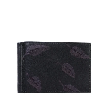 جا کارتی چرم مشکی طرح پر