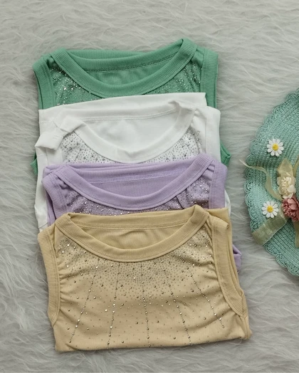 تاپ نگین‌دار زنانه کد 403017