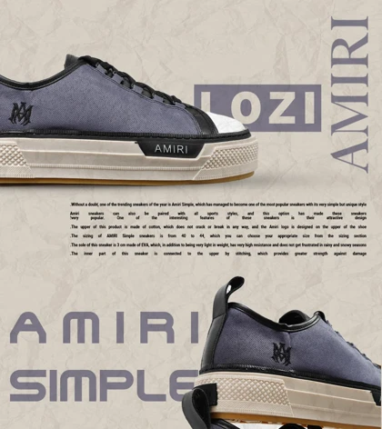 کفش اسنیکرزآبی نفتی Amiri Simple