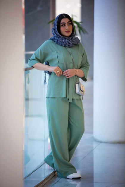 مانتو شلوار رایون دو جیب