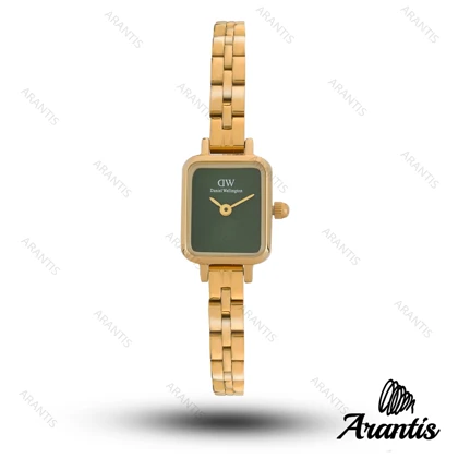 ساعت دنیل ولینگتون زنانه مینی Quadro طلایی صفحه سبز w-10833