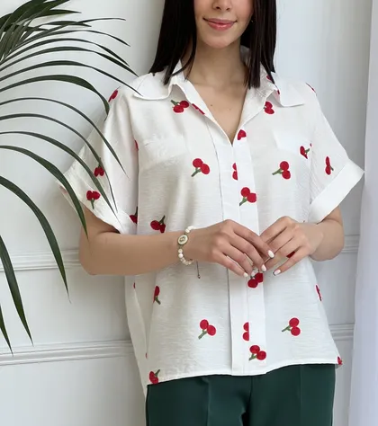 بلوز گلدوزی چری