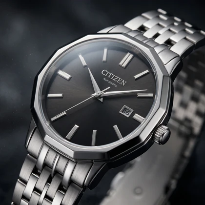 ست ساعت مچی سیتیزن VALENTINO VALEENTINO مدل AS.13 BK بند استیل نقره‌ای صفحه مشکی ذغالی
