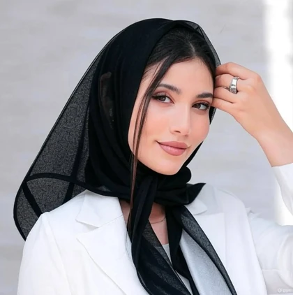 مینی اسکارف توری مشکی - اکسسوری شیک و چندکاره زنانه