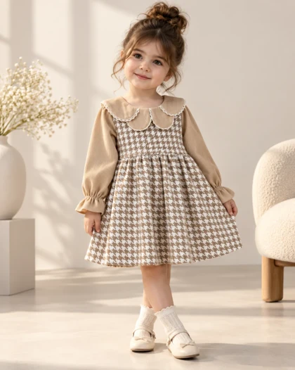 پیراهن عروسکی پیچازی ( 3 تا 7 سال ) کد 30781