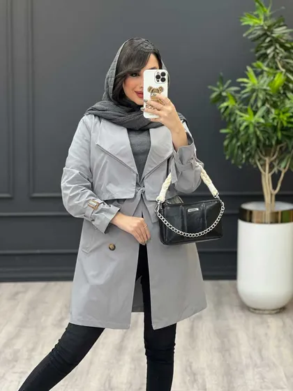 بارانی چهاردکمه یقه دوبل