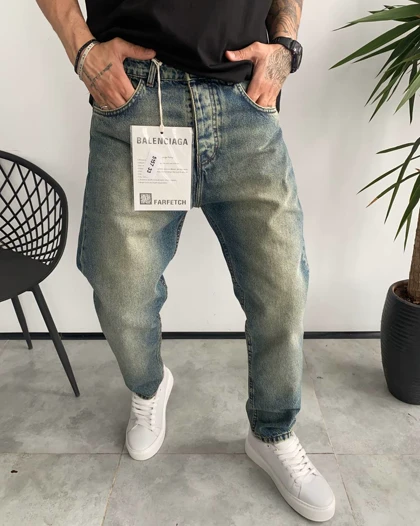 شلوار مام فیت ابی کثیفشور ساده BALENCIAGA