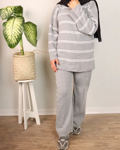 ست بلوز شلوار قواره دار بافت زنانه 0642