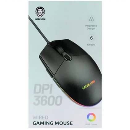 ماوس سیمی گیمینگ گرین لاین Green Lion مدل GL-WM8 با نور RGB