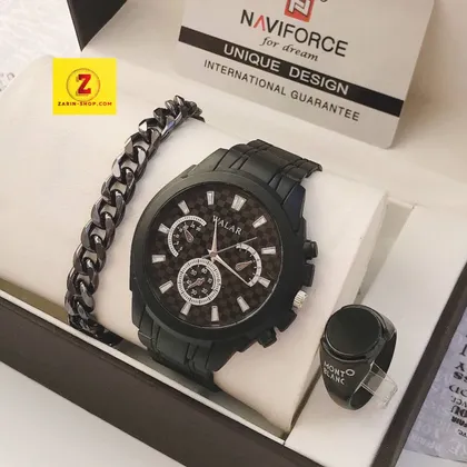 ست لوکس ساعت دستبند انگشتر مردانه 550600700