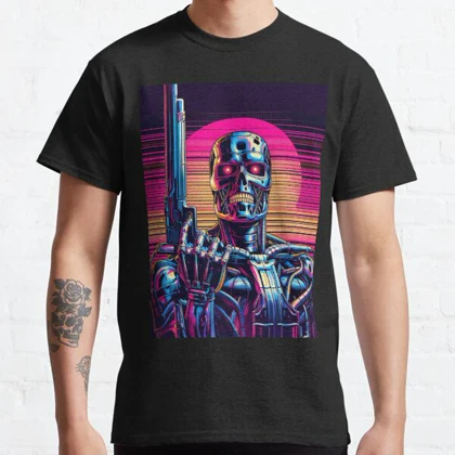 تیشرت terminator طرح "Synthwave Terminator: Vector Graphic کد 200599
