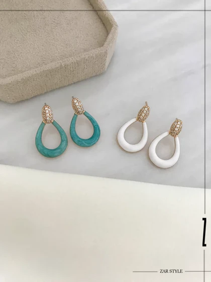 گوشواره میناکاری آویز اشکی