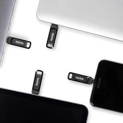 فلش مموری دو طرفه سن دیسک مدل Ultra Dual Drive Go ظرفیت 128 گیگابایت