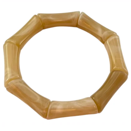 دستبند زنانه بنگل رزینی طرح بامبو عسلی مدل املیرا بامبو