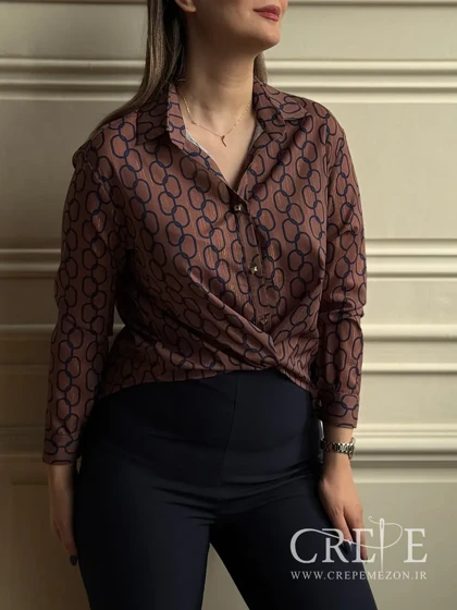 شومیز کرپ لمه پشت بلند