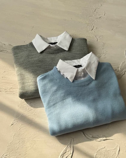 بلوز بافت یقه شومیزی کد 150091