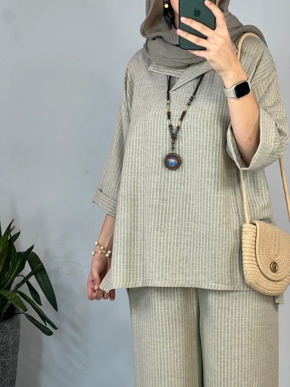 ست تونیک و شلوار تافته 3