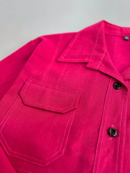 شومیز مانتویی لینن کد 2811